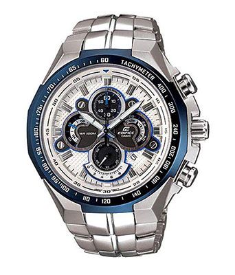 Men Fashion Blue Bezel Stainless Steel Analog Watch