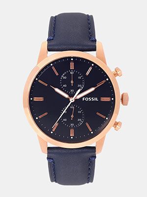 Fossil Men Navy Blue Chronograph Watch 