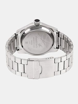 Men Silver-Toned & Black Analogue Watch NK3099SM02
