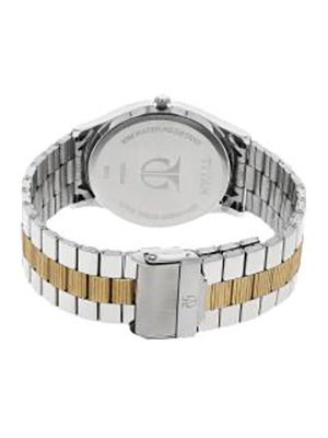 Men Silver-Toned & Off-White Analogue Watch NK1650BM01