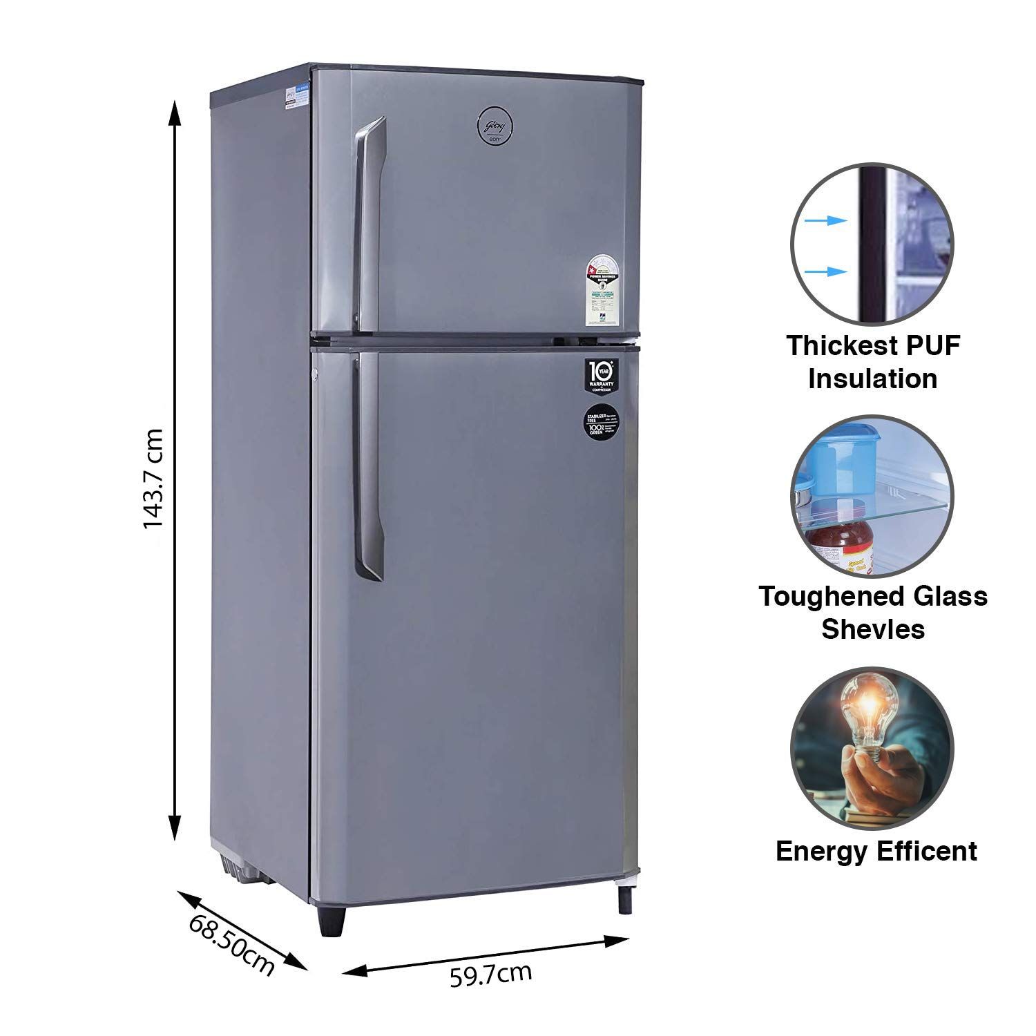 RF EON 245A 15 HF 231 Ltr Double Door Refrigerator