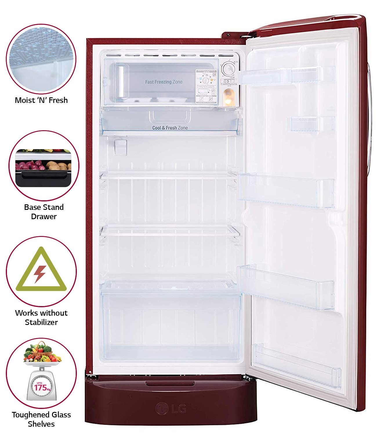 GL-D221ARGY 215 Ltr Single Door Refrigerator