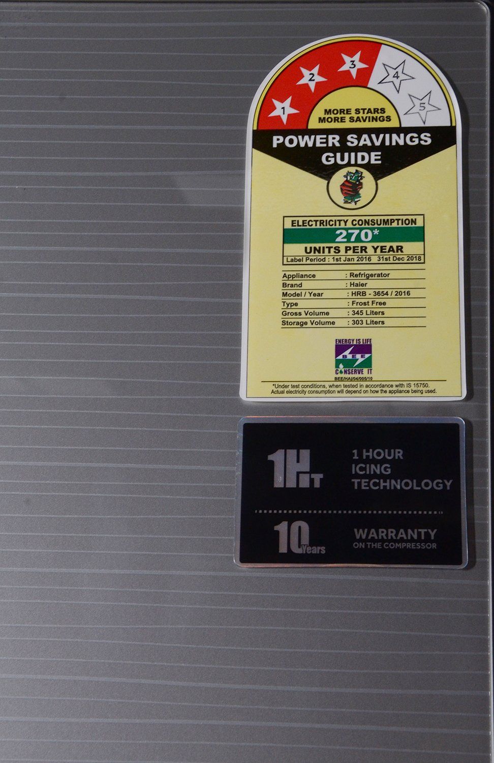 HRB-3654PSG-R 345 Ltr Double Door Refrigerator