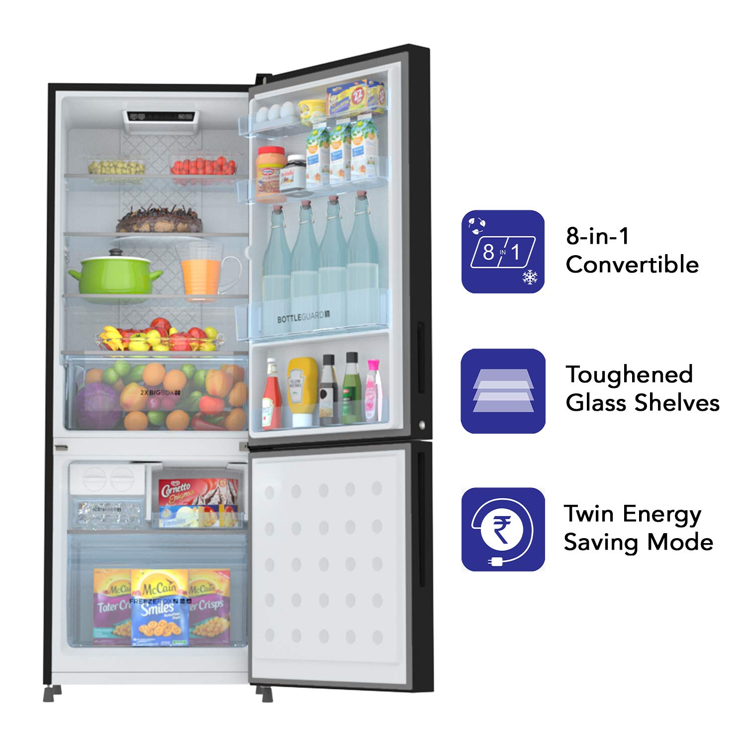 HRB-2764BKS-E 256 Ltr Double Door Refrigerator