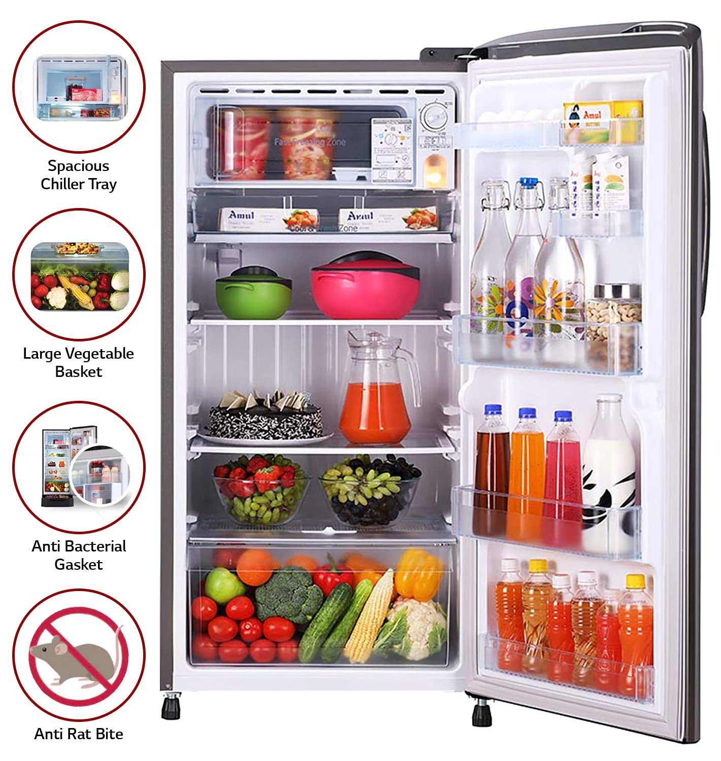 GL-B221APZY 215 Ltr Single Door Refrigerator
