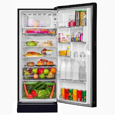 HRD-2103PFG-P 190 L, 3 Star, Floret Glass Finish Direct Cool Single Door Refrigerator