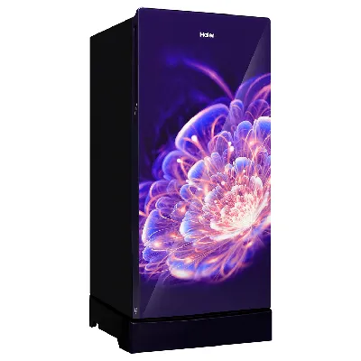 HRD-2103PFG-P 190 L, 3 Star, Floret Glass Finish Direct Cool Single Door Refrigerator