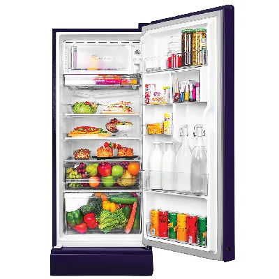 HRD-2103PMH-P 190 L, 3 Star, Marine Hilton Finish, Base Drawer, Direct Cool Single Door Refrigerator