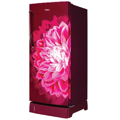 HRD-2105PRD-P 190 L, 5 Star, Red Dahelia Finish Direct Cool Single Door Refrigerator with Base Drawer