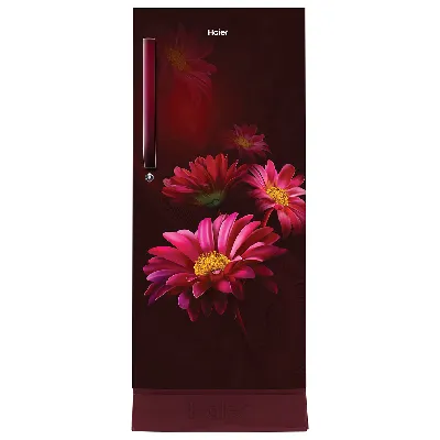HRD-2105PRH-P 190 L, 5 Star, Red Hilton Finish Direct Cool Single Door Refrigerator with Base Drawer