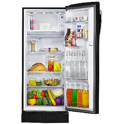 HRD-2263PKI-N 205 L, 3 Star, Black Iris  Finish Direct Cool Single Door Refrigerator with Base Drawer