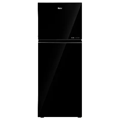 HRF-3782PKG-P 328L, 2 Star, Black Glass Finish Top Mount Frost Free Refrigerator