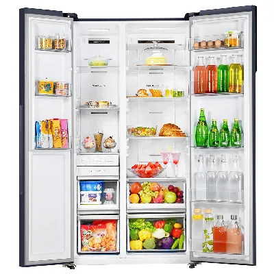 HRS-682GKU1 602L, Stabilizer Free Operation, WiFi Enabled, 2 Door Side by side Refrigerator