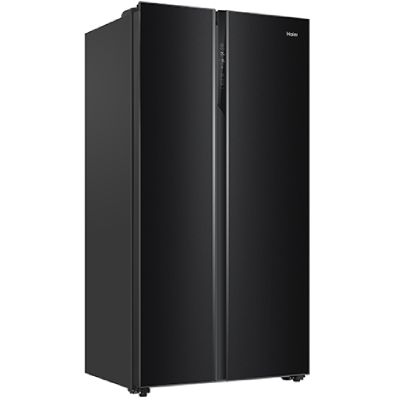 HRS-682KGU1 602L, Black Glass Finish 2 Door Side by side Convertible Refrigerator with Wifi Connectivity