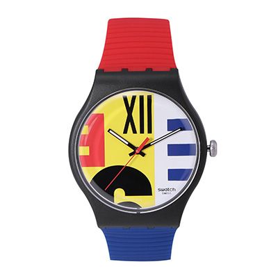 Unisex Yellow & White Swiss Made Analogue Watch SUOB171