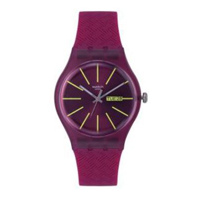 Unisex Burgundy Swiss Made Analogue Watch SUOR709