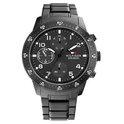 Black Dial Stainless Steel Strap Watch for Men