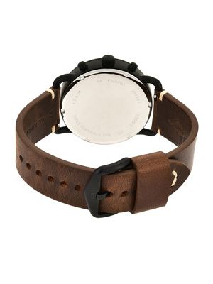 Men Coffee Brown & Black Analogue Watch
