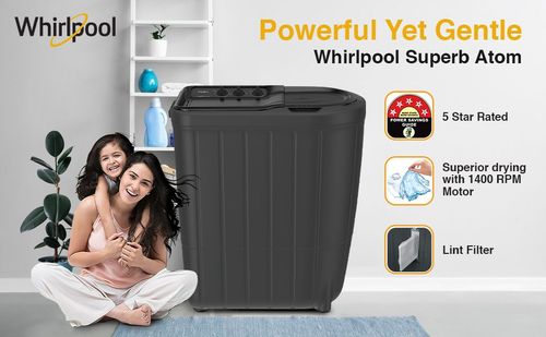 Whirlpool 7Kg 5-Star Semi-Automatic Top Loading Washing Machine (SUPERB ATOM 70S) Whirlpool 7Kg 5-Star Semi-Automatic Top Loading Washing Machine (SUPERB ATOM 70S)