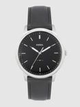 Men Black Leather Analogue Factory Serviced Watch FS5398I_SOR
