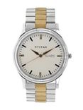 Men Silver-Toned & Off-White Analogue Watch NK1650BM01