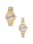 Set of 2 Silver-Toned Analogue His & Her Watches
