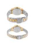 Set of 2 Silver-Toned Analogue His & Her Watches