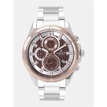 Exclusive Men Brown & Silver-Toned Analogue Watch DK11946-4