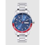 Men Blue Textured Analogue Watch DK12237-5