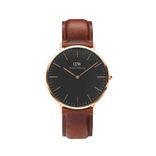 Classic Saint Mawes Men Black & Brown Analogue Watch DW00100124