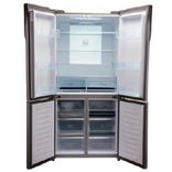 712 L, HRB-738BG Black Glass Finish Bottom Mounted French Door Refrigerator