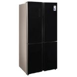 712 L, HRB-738BG Black Glass Finish Bottom Mounted French Door Refrigerator