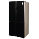 712 L, HRB-738BG Black Glass Finish Bottom Mounted French Door Refrigerator