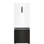 HRB-4952WKG-P 445 L, 2 Star, White Black Glass Finish Bottom Mounted Frost-Free Refrigerator