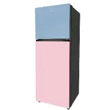 HRF-3783RBG-P Vogue 328L Rose Blue Glass Top Mount Fridge