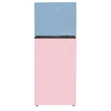 HRF-3783RBG-P Vogue 328L Rose Blue Glass Top Mount Fridge
