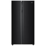 HRS-682KGU1 602L, Black Glass Finish 2 Door Side by side Convertible Refrigerator with Wifi Connectivity