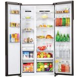 HRS-682KGU1 602L, Black Glass Finish 2 Door Side by side Convertible Refrigerator with Wifi Connectivity