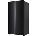 HRS-682KGU1 602L, Black Glass Finish 2 Door Side by side Convertible Refrigerator with Wifi Connectivity