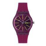 Unisex Burgundy Swiss Made Analogue Watch SUOR709