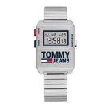 Tommy Jeans Men Silver-Toned Digital Watch TH1791669W