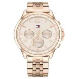 Rose Gold Dial Golden Stainless Steel Strap Watch