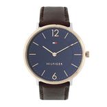 Men Blue Leather Analogue Watch TH1710354